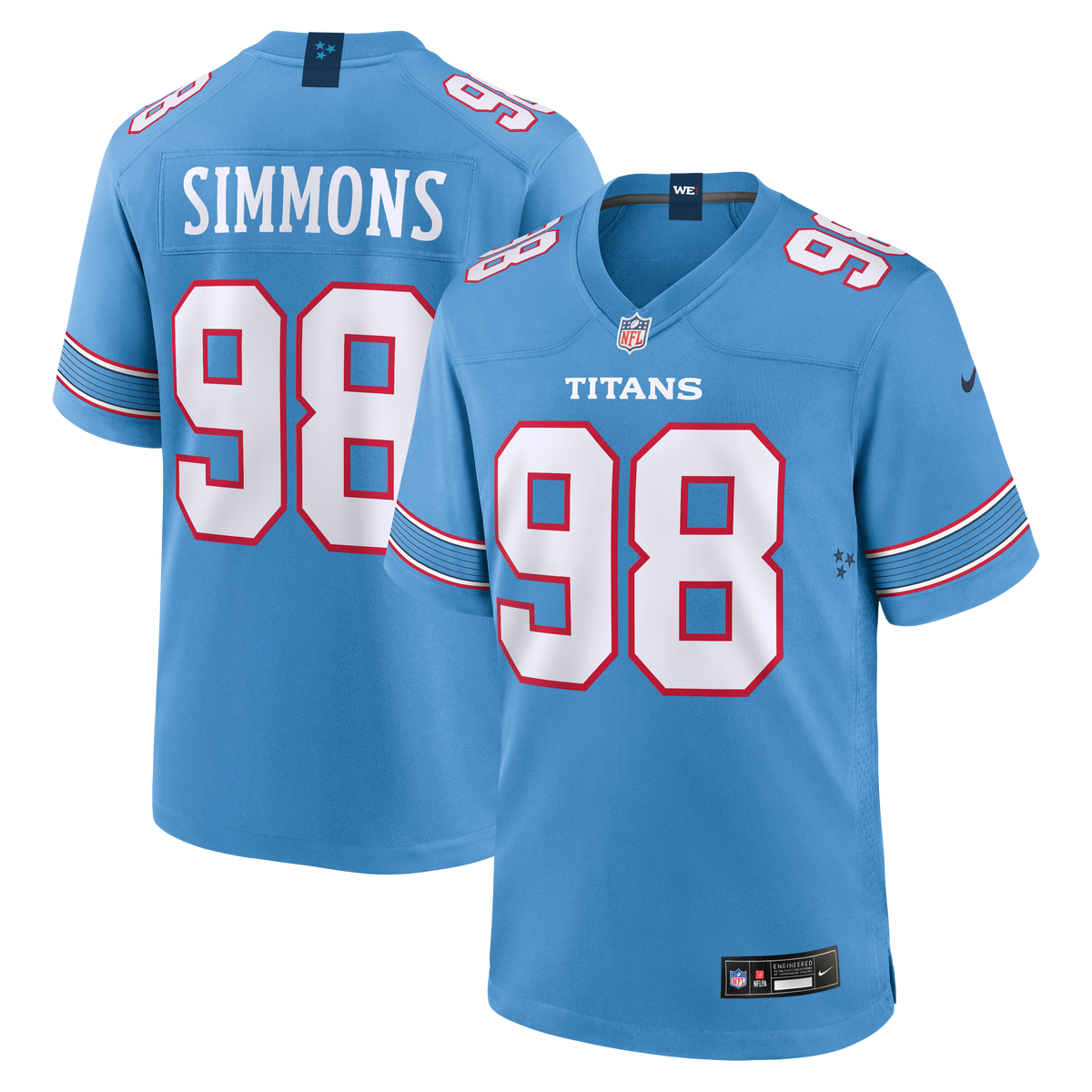 Tennessee Titans Jeffery Simmons Nike Light Blue Game Jersey product image 1