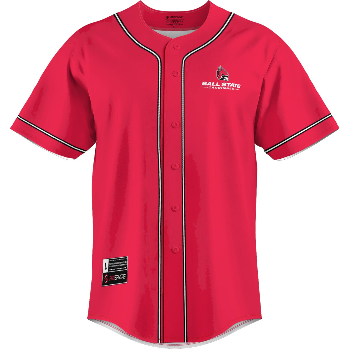 Ball State Cardinals Lightweight Baseball Jersey - Cardinal product image 3