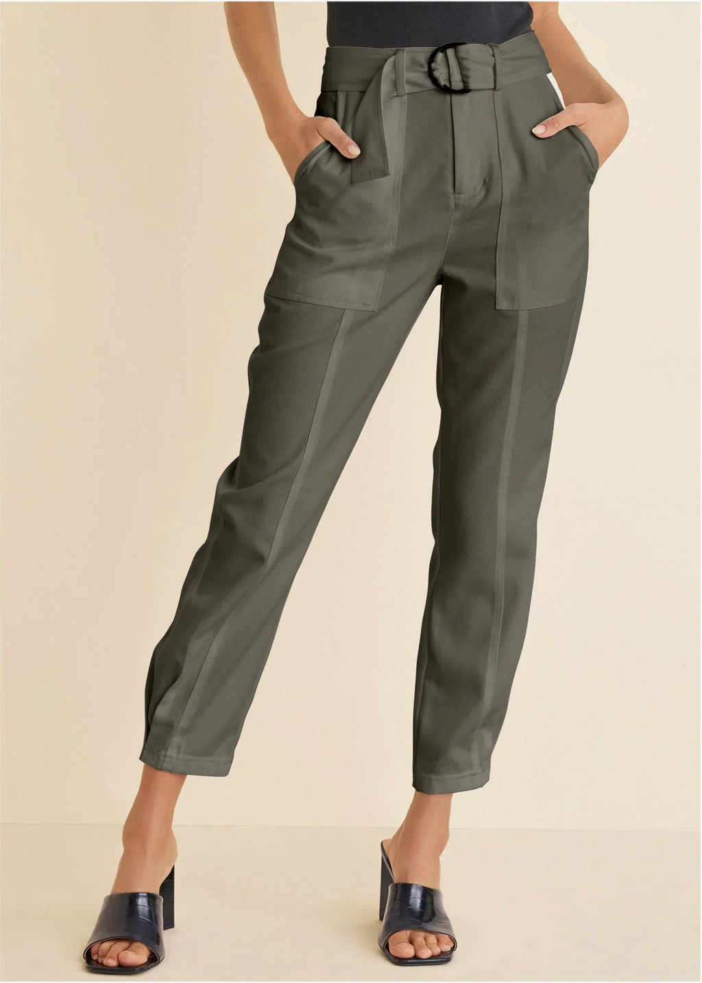 Relaxed Twill Straight Pant Olive