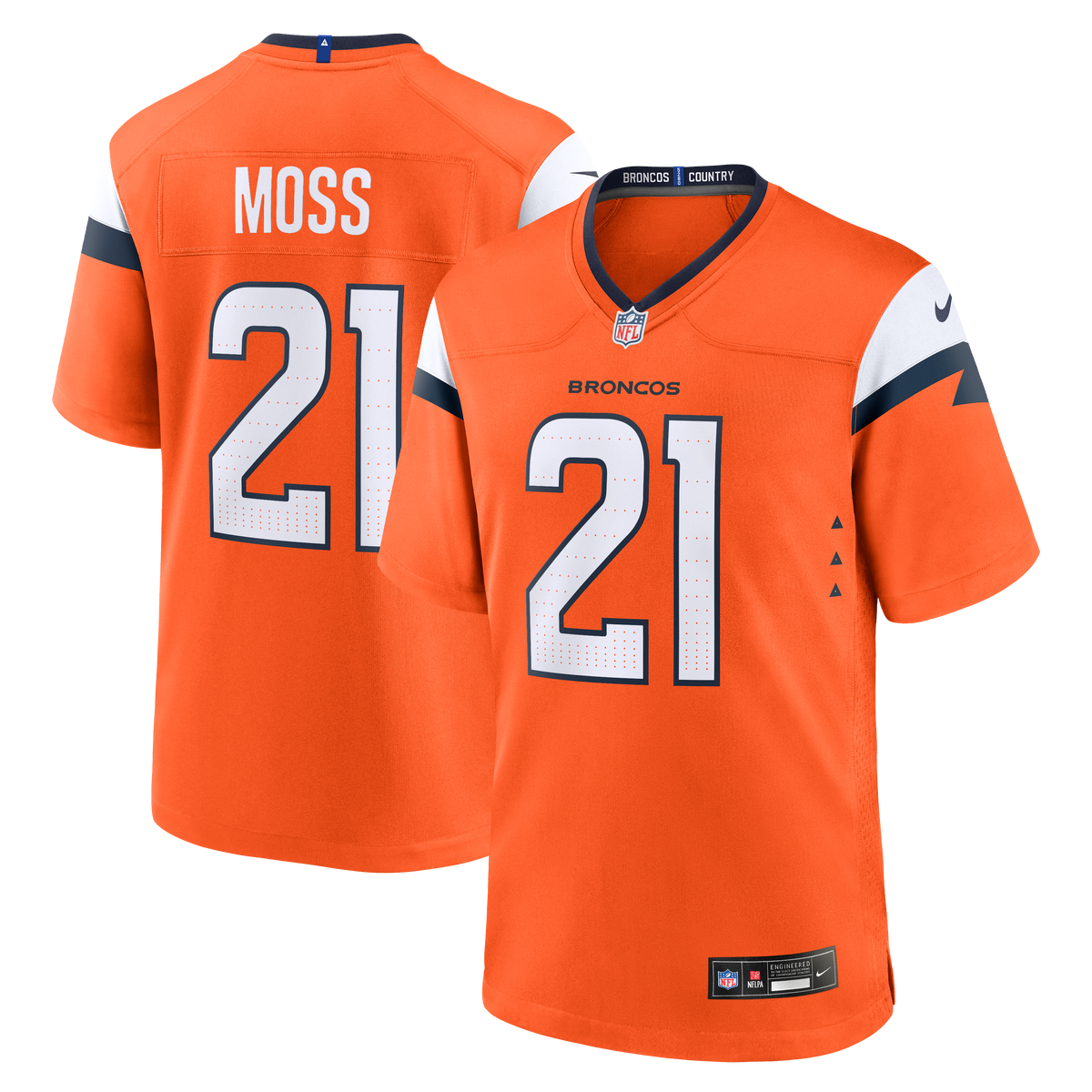 Denver Broncos Riley Moss Nike Orange Team Game Jersey product image 1