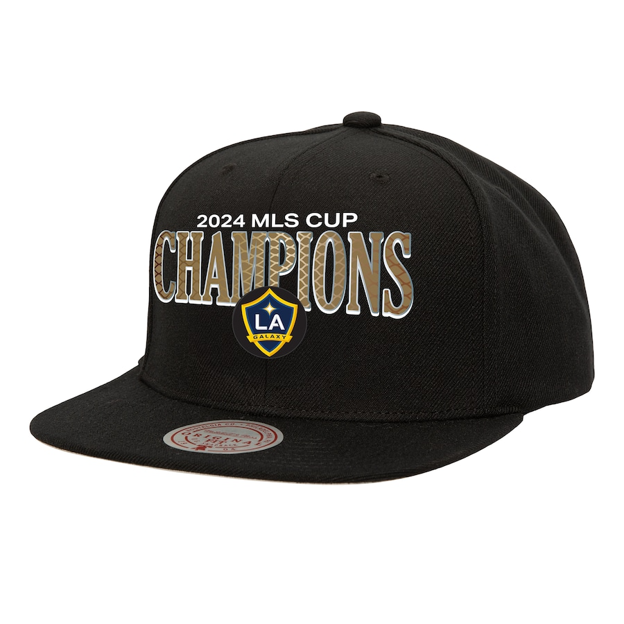 Mitchell and Ness LA Galaxy 2024 MLS Cup Champions Hat product image 1, provided for visual reference and product detail