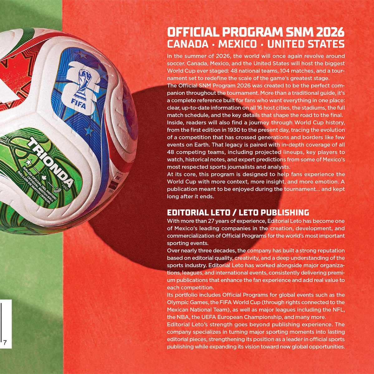 Official Program Snm 2026 World Cup English product image 2, provided for visual reference and product detail review